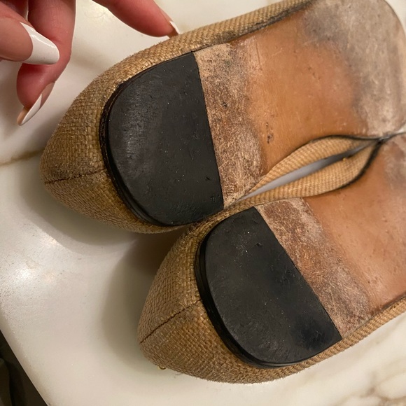 Alaia Studded Raffia and Suede Ballet Flats - Picture 12 of 13